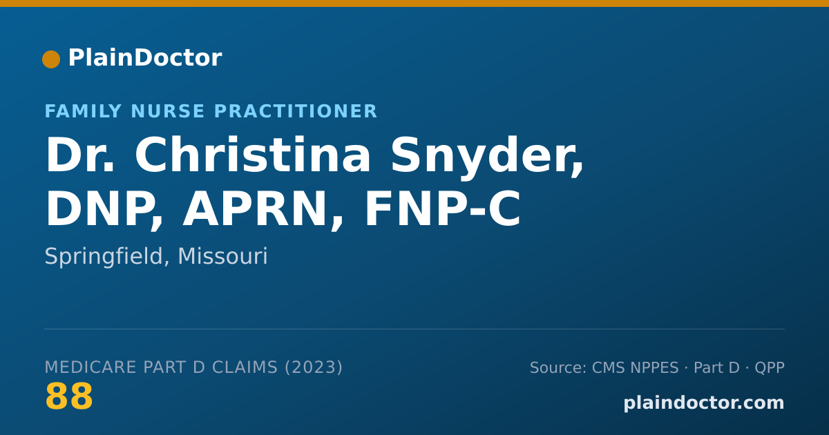 Shareable card for Christina Snyder, DNP,  APRN, FNP-C - Family Nurse Practitioner, Springfield, MO
