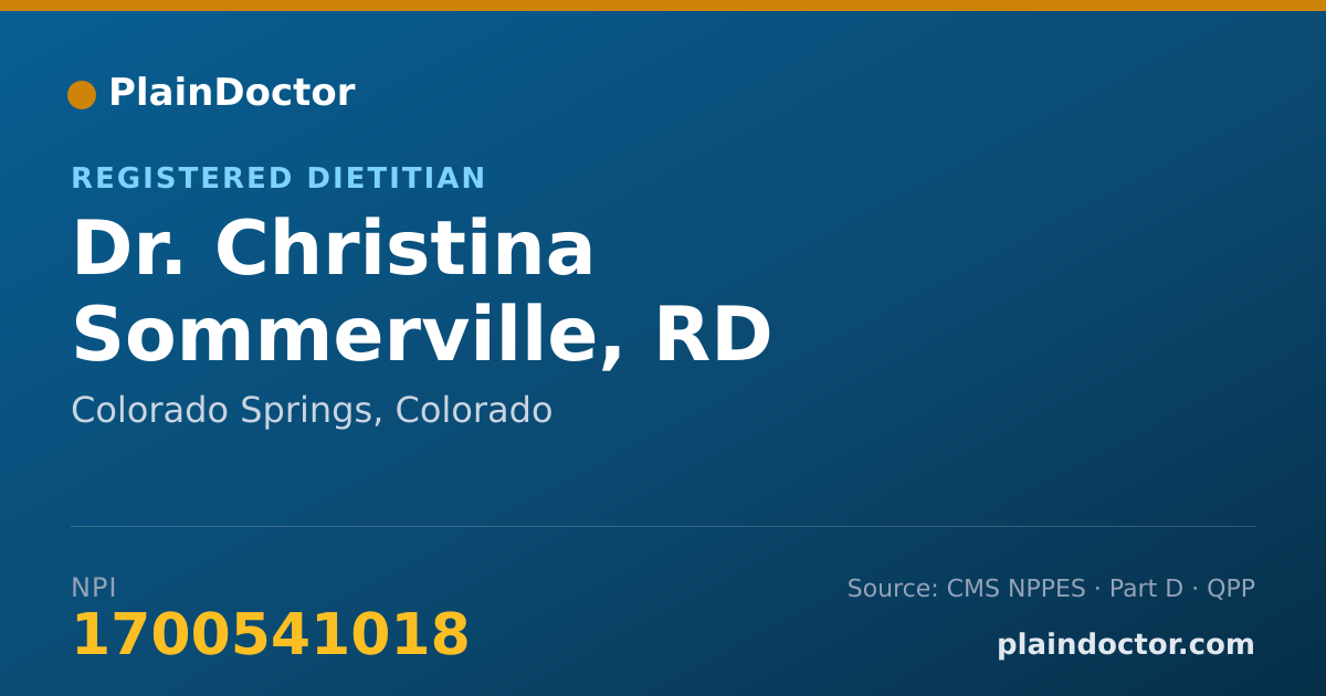 Shareable card for Christina Sommerville, RD - Registered Dietitian, Colorado Springs, CO