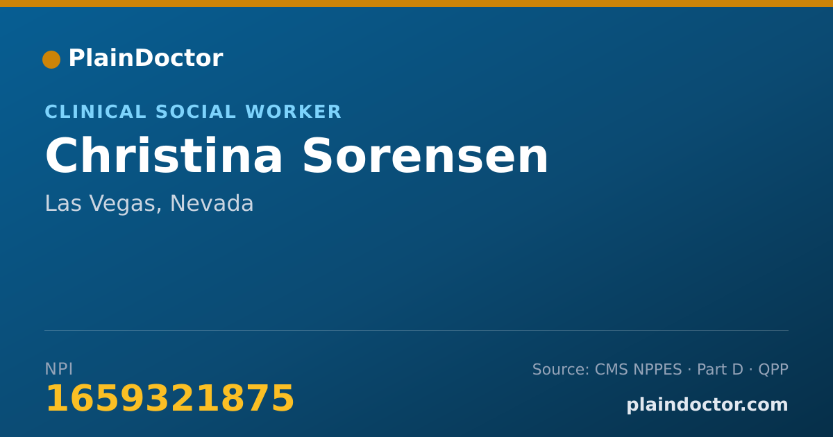 Shareable card for Christina Sorensen - Clinical Social Worker, Las Vegas, NV