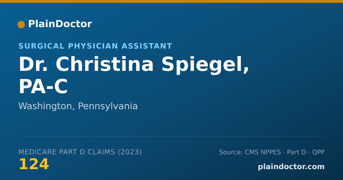Shareable card for Christina Spiegel, PA-C - Surgical Physician Assistant, Washington, PA