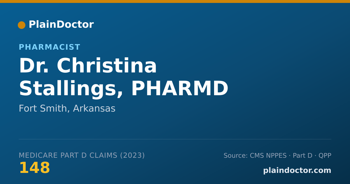 Shareable card for Christina Stallings, PHARMD - Pharmacist, Fort Smith, AR