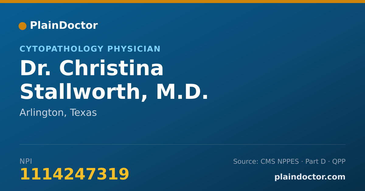 Shareable card for Christina Stallworth, M.D. - Cytopathology Physician, Arlington, TX