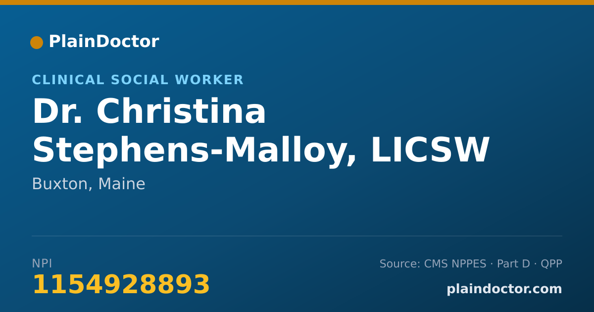 Shareable card for Christina Stephens-Malloy, LICSW - Clinical Social Worker, Buxton, ME