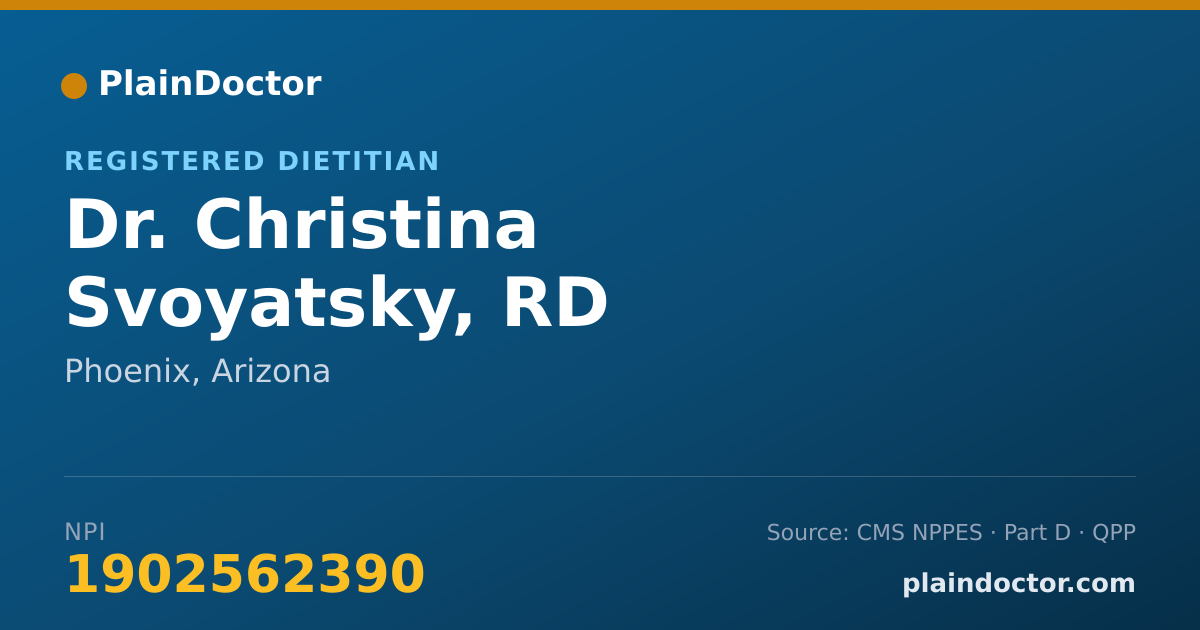 Shareable card for Christina Svoyatsky, RD - Registered Dietitian, Phoenix, AZ