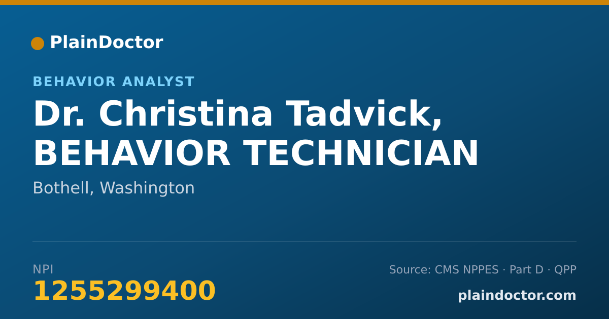 Shareable card for Christina Tadvick, BEHAVIOR TECHNICIAN - Behavior Analyst, Bothell, WA