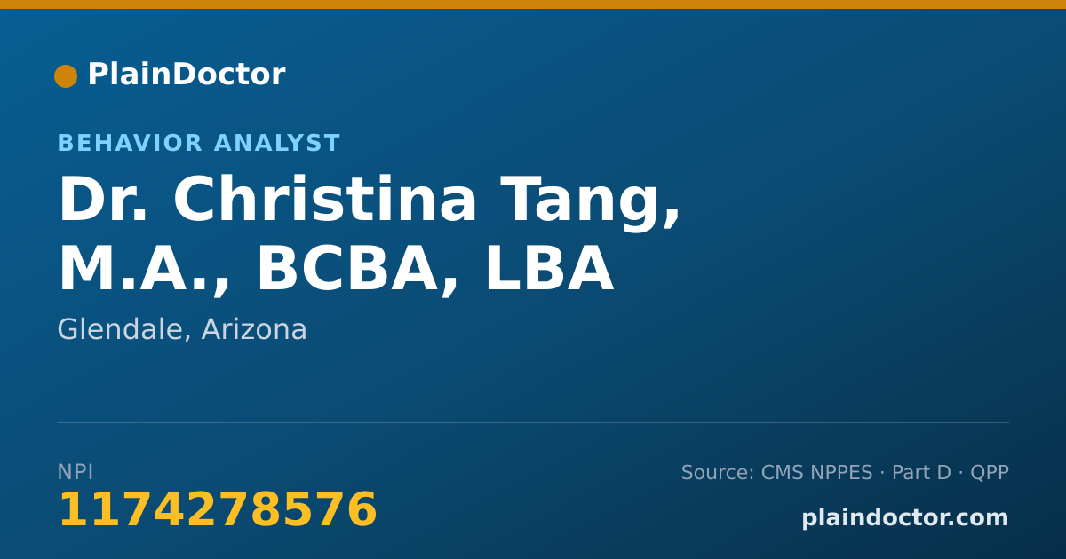 Shareable card for Christina Tang, M.A., BCBA, LBA - Behavior Analyst, Glendale, AZ