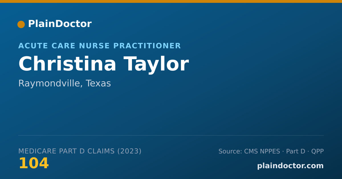 Shareable card for Christina Taylor - Acute Care Nurse Practitioner, Raymondville, TX