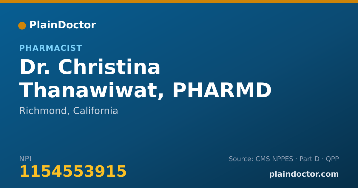Shareable card for Christina Thanawiwat, PHARMD - Pharmacist, Richmond, CA