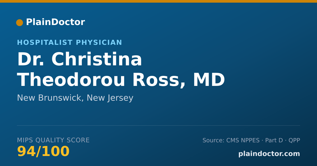 Shareable card for Christina Theodorou Ross, MD - Hospitalist Physician, New Brunswick, NJ
