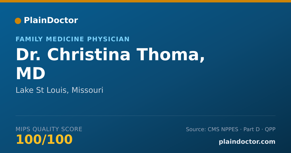 Shareable card for Christina Thoma, MD - Family Medicine Physician, Lake St Louis, MO