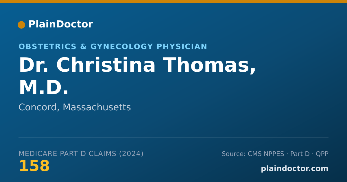 Shareable card for Christina Thomas, M.D. - Obstetrics & Gynecology Physician, Concord, MA