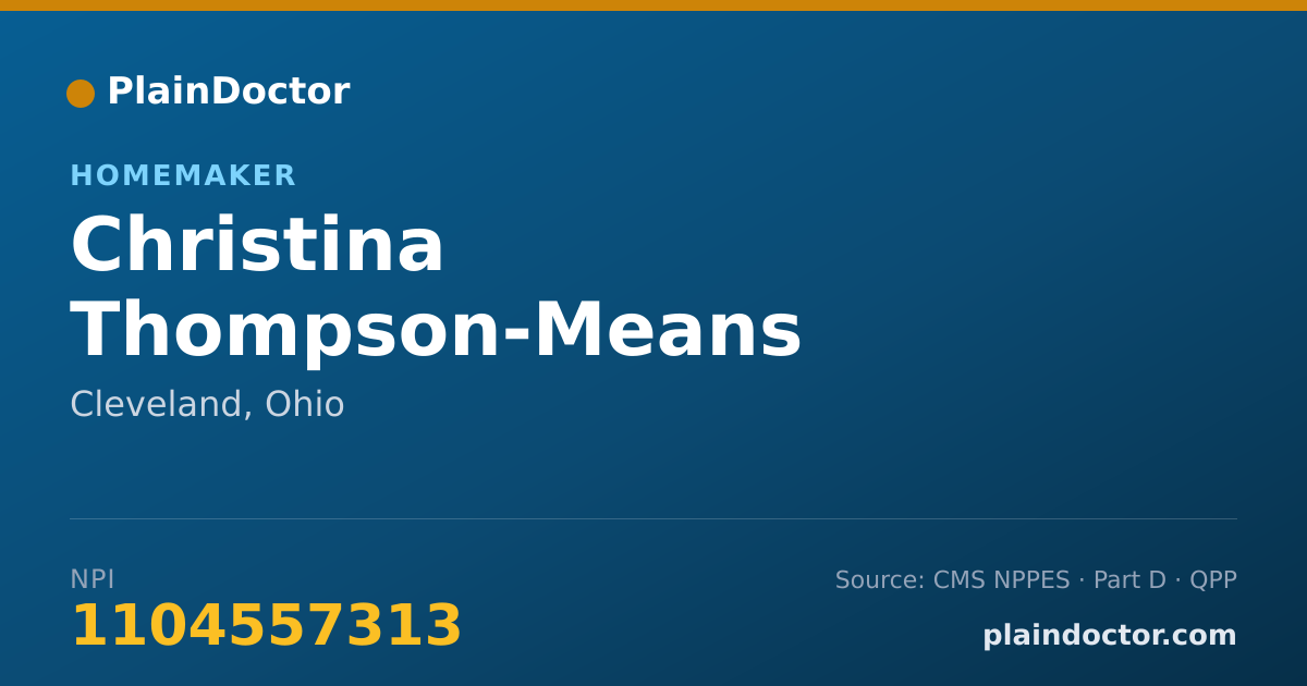 Shareable card for Christina Thompson-Means - Homemaker, Cleveland, OH