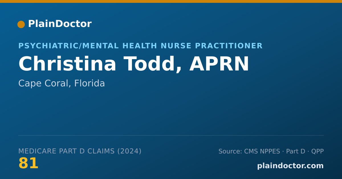 Shareable card for Christina Todd, APRN - Psychiatric/Mental Health Nurse Practitioner, Cape Coral, FL