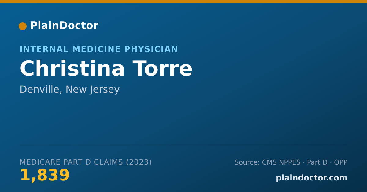 Shareable card for Christina Torre - Internal Medicine Physician, Denville, NJ
