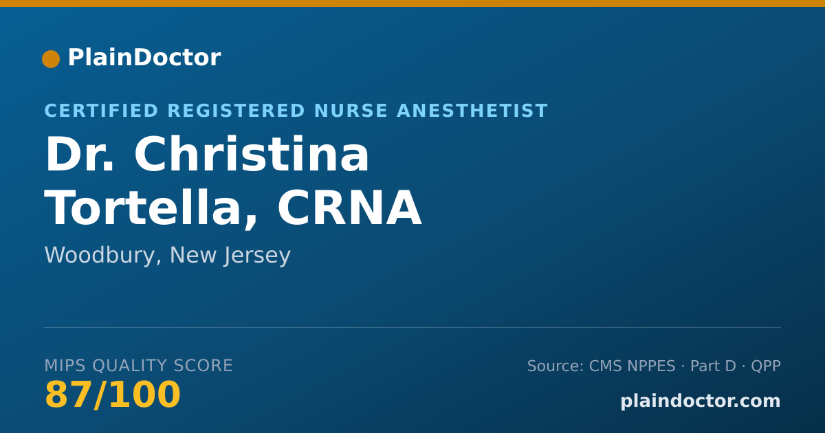 Shareable card for Christina Tortella, CRNA - Certified Registered Nurse Anesthetist, Woodbury, NJ