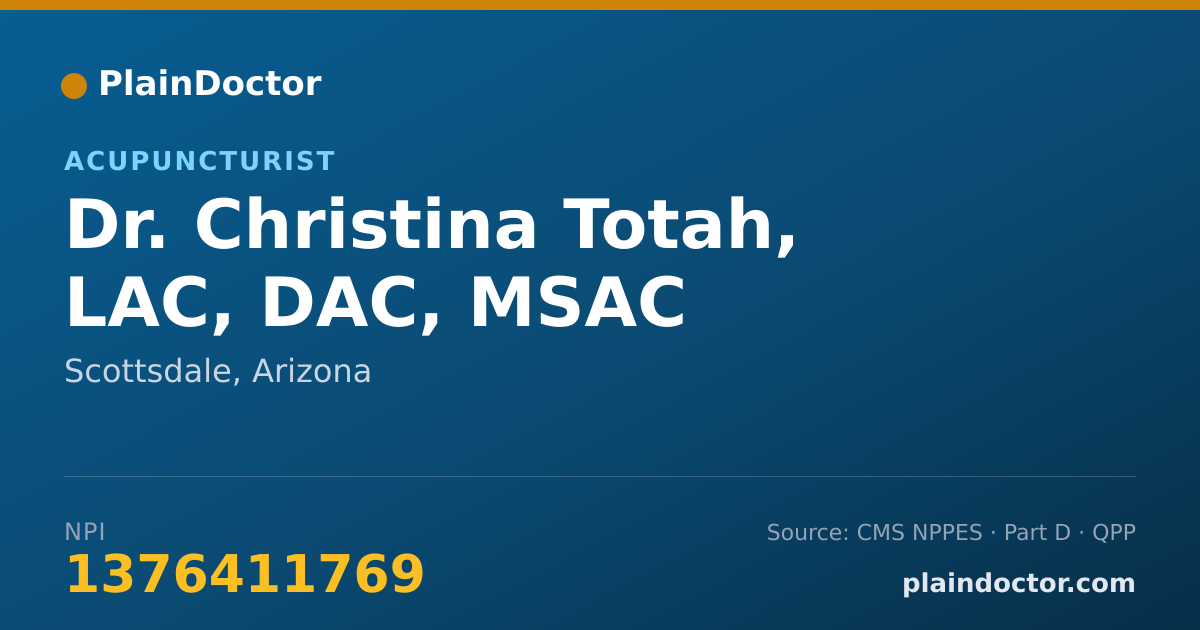 Shareable card for Christina Totah, LAC, DAC, MSAC - Acupuncturist, Scottsdale, AZ