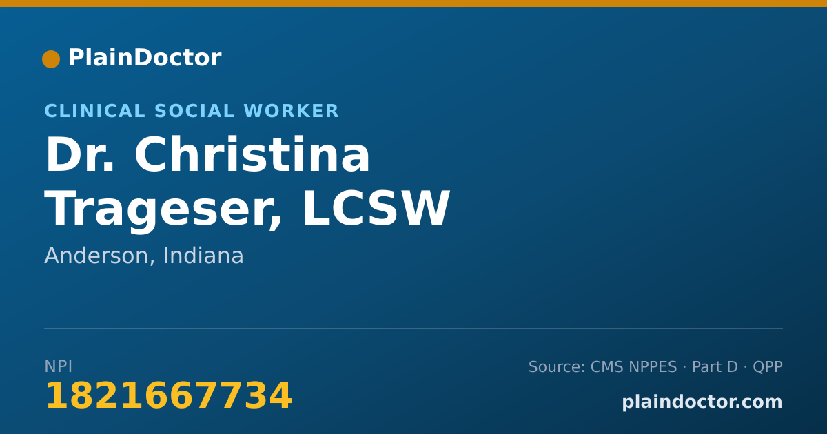 Shareable card for Christina Trageser, LCSW - Clinical Social Worker, Anderson, IN