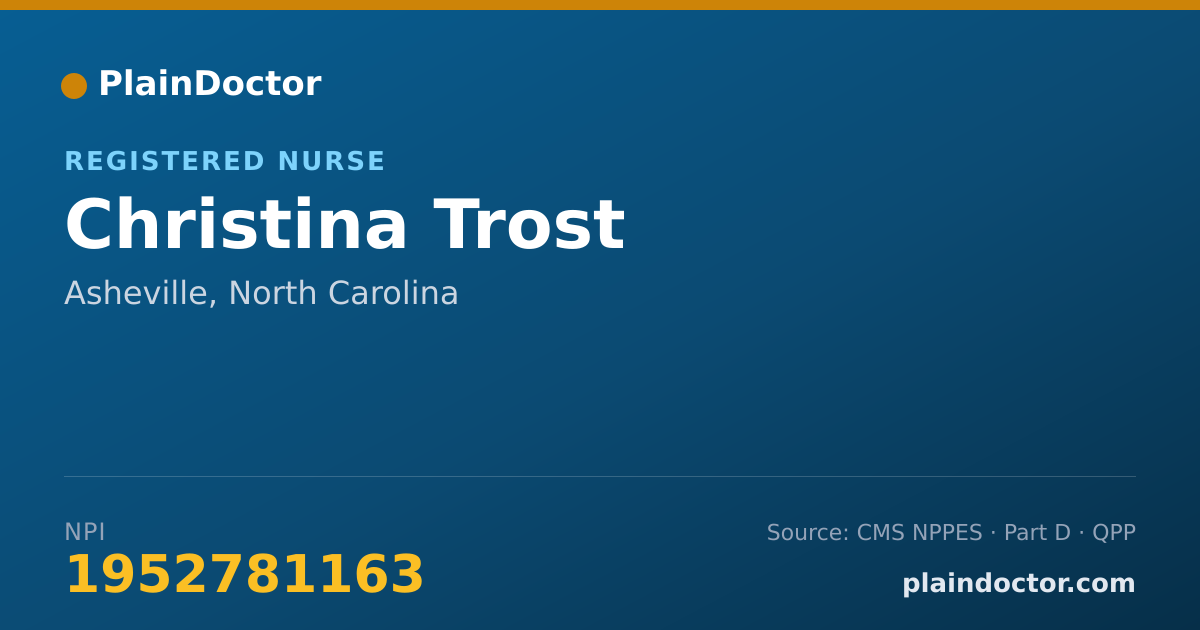 Shareable card for Christina Trost - Registered Nurse, Asheville, NC