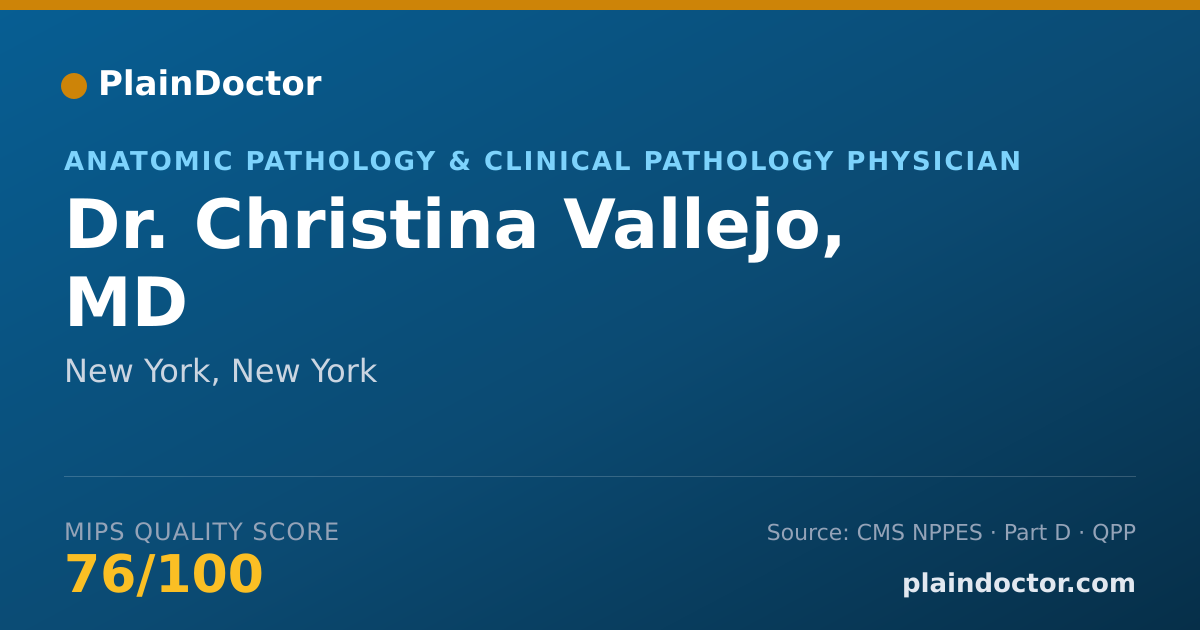 Shareable card for Christina Vallejo, MD - Anatomic Pathology & Clinical Pathology Physician, New York, NY