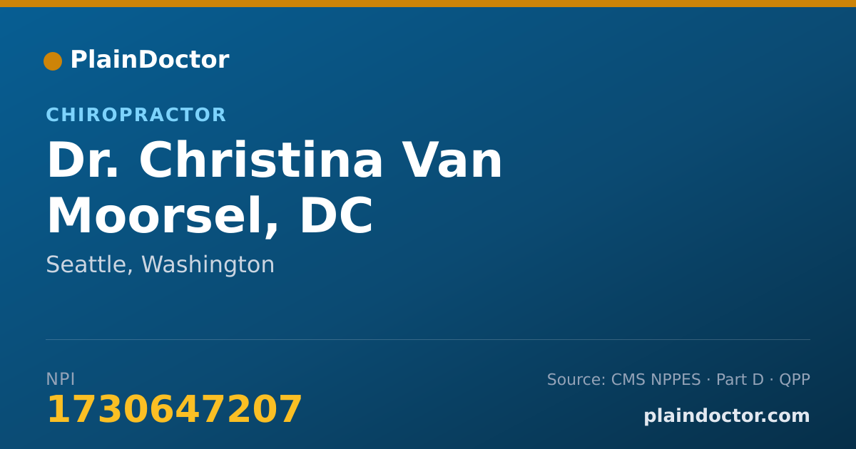 Shareable card for Christina Van Moorsel, DC - Chiropractor, Seattle, WA