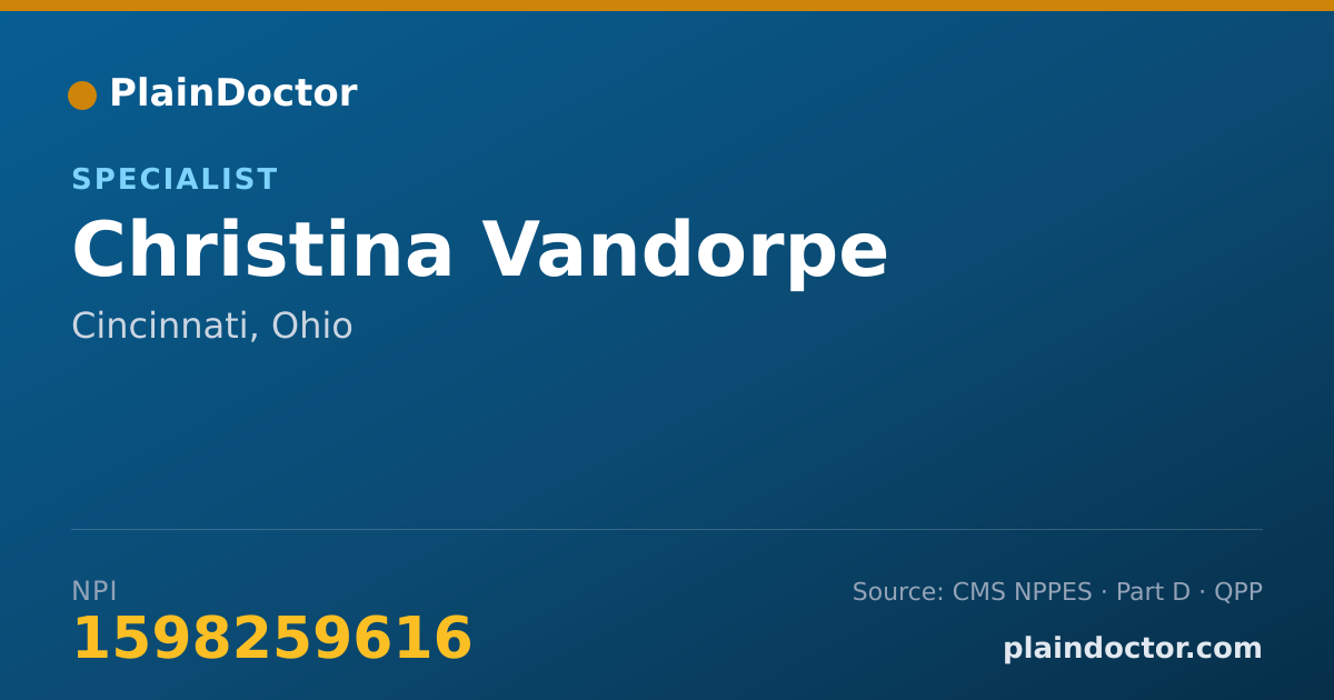 Shareable card for Christina Vandorpe - Specialist, Cincinnati, OH