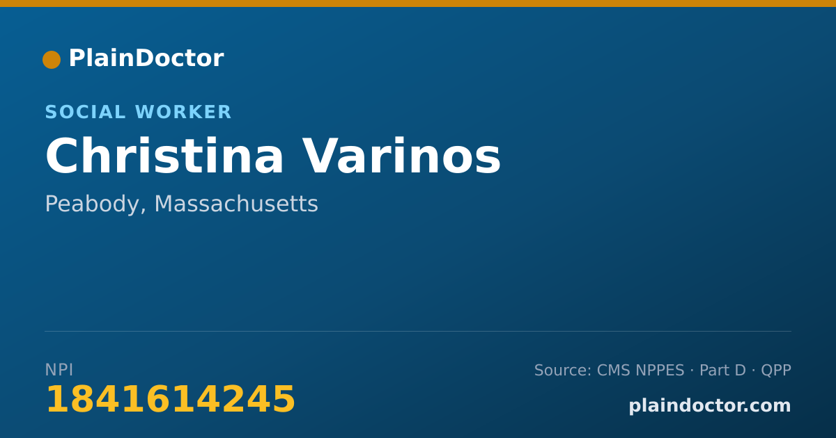 Shareable card for Christina Varinos - Social Worker, Peabody, MA