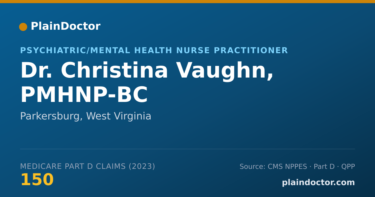 Shareable card for Christina Vaughn, PMHNP-BC - Psychiatric/Mental Health Nurse Practitioner, Parkersburg, WV