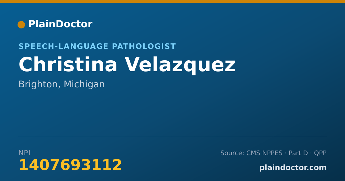 Shareable card for Christina Velazquez - Speech-Language Pathologist, Brighton, MI