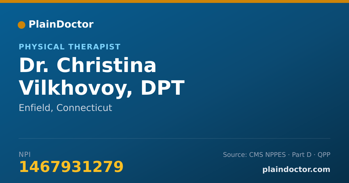Shareable card for Christina Vilkhovoy, DPT - Physical Therapist, Enfield, CT