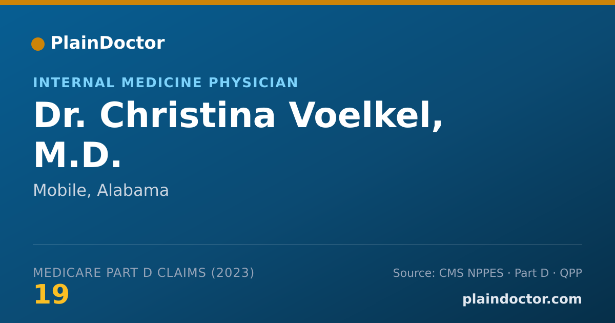 Shareable card for Christina Voelkel, M.D. - Internal Medicine Physician, Mobile, AL