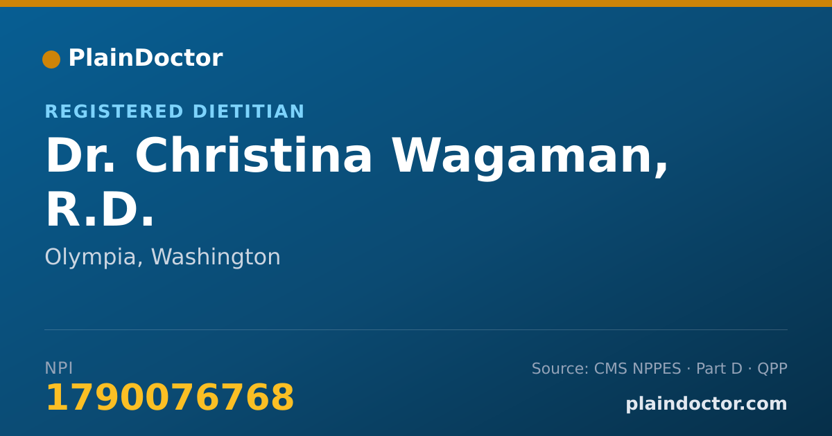 Shareable card for Christina Wagaman, R.D. - Registered Dietitian, Olympia, WA
