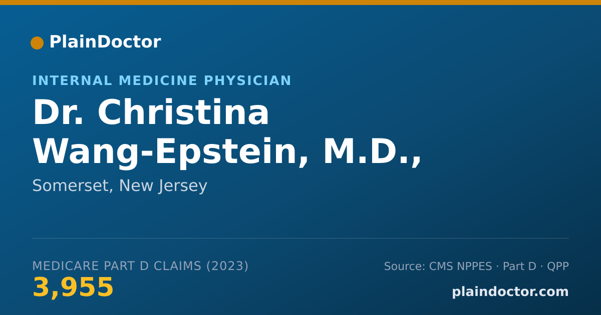 Shareable card for Christina Wang-Epstein, M.D., PH.D. - Internal Medicine Physician, Somerset, NJ