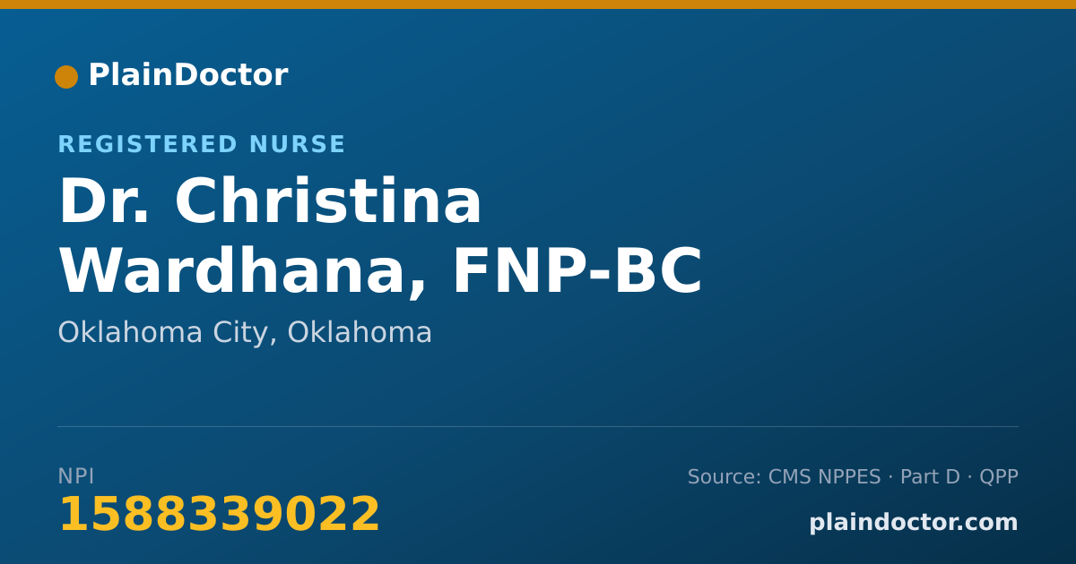 Shareable card for Christina Wardhana, FNP-BC - Registered Nurse, Oklahoma City, OK