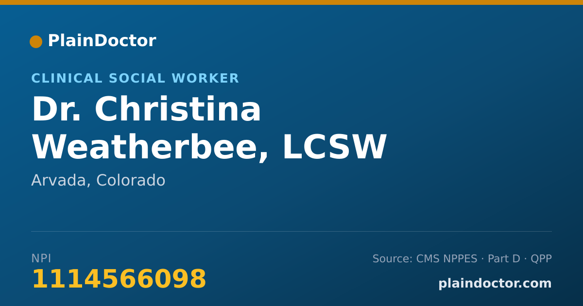 Shareable card for Christina Weatherbee, LCSW - Clinical Social Worker, Arvada, CO