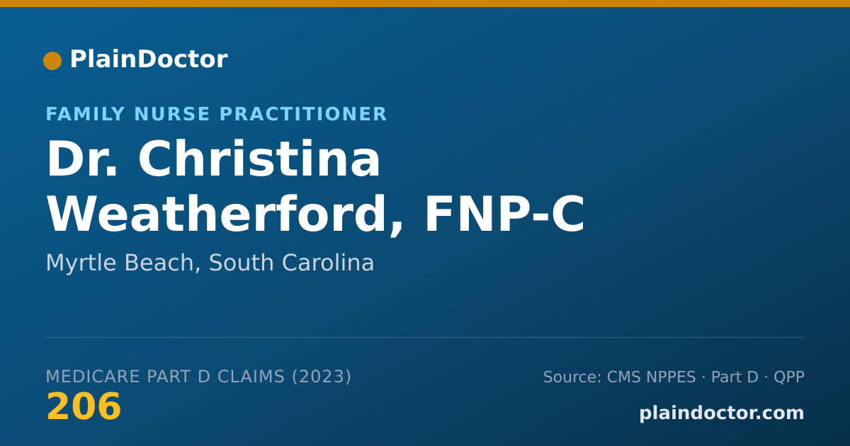 Shareable card for Christina Weatherford, FNP-C - Family Nurse Practitioner, Myrtle Beach, SC