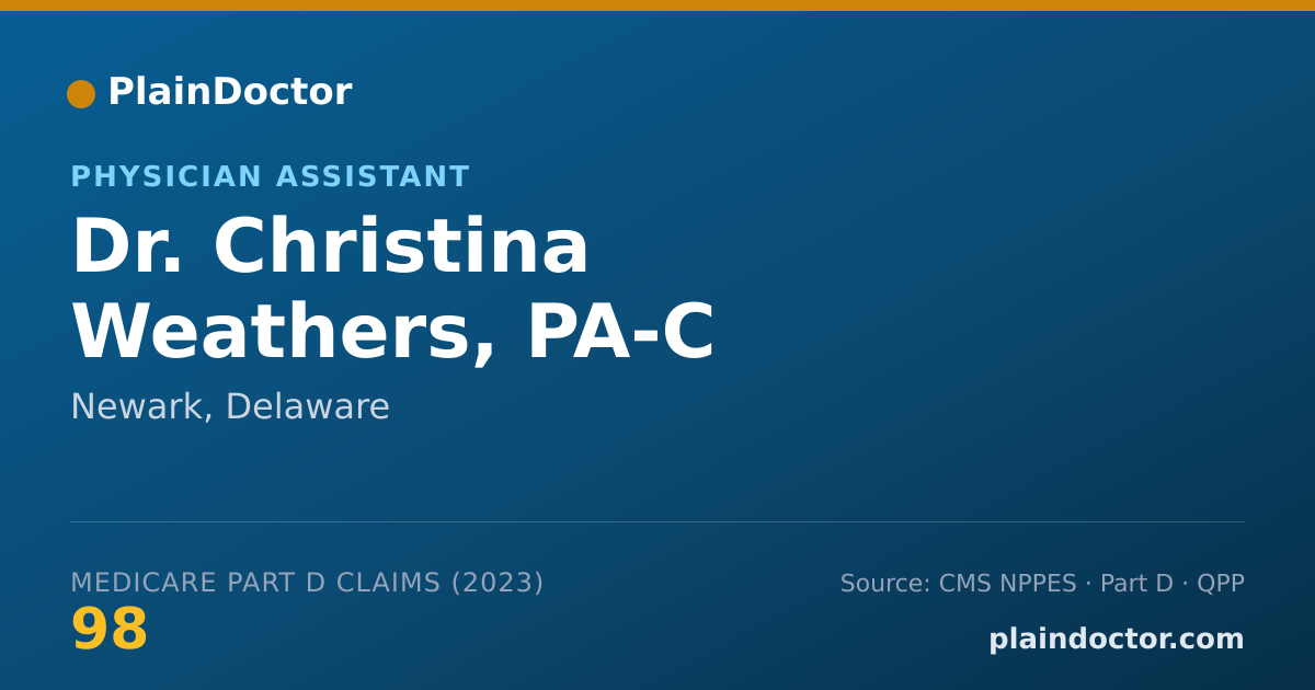 Shareable card for Christina Weathers, PA-C - Physician Assistant, Newark, DE