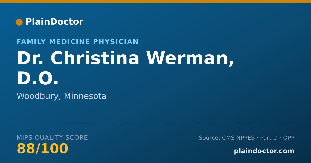 Shareable card for Christina Werman, D.O. - Family Medicine Physician, Woodbury, MN