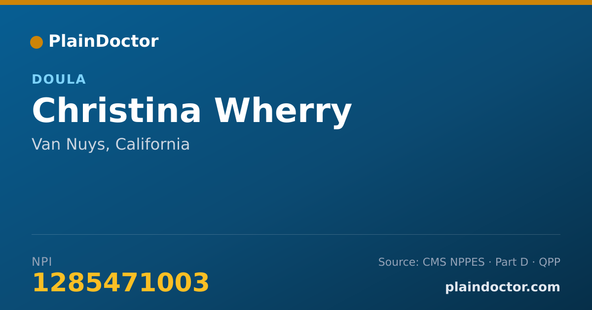 Shareable card for Christina Wherry - Doula, Van Nuys, CA