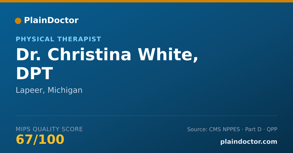 Shareable card for Christina White, DPT - Physical Therapist, Lapeer, MI