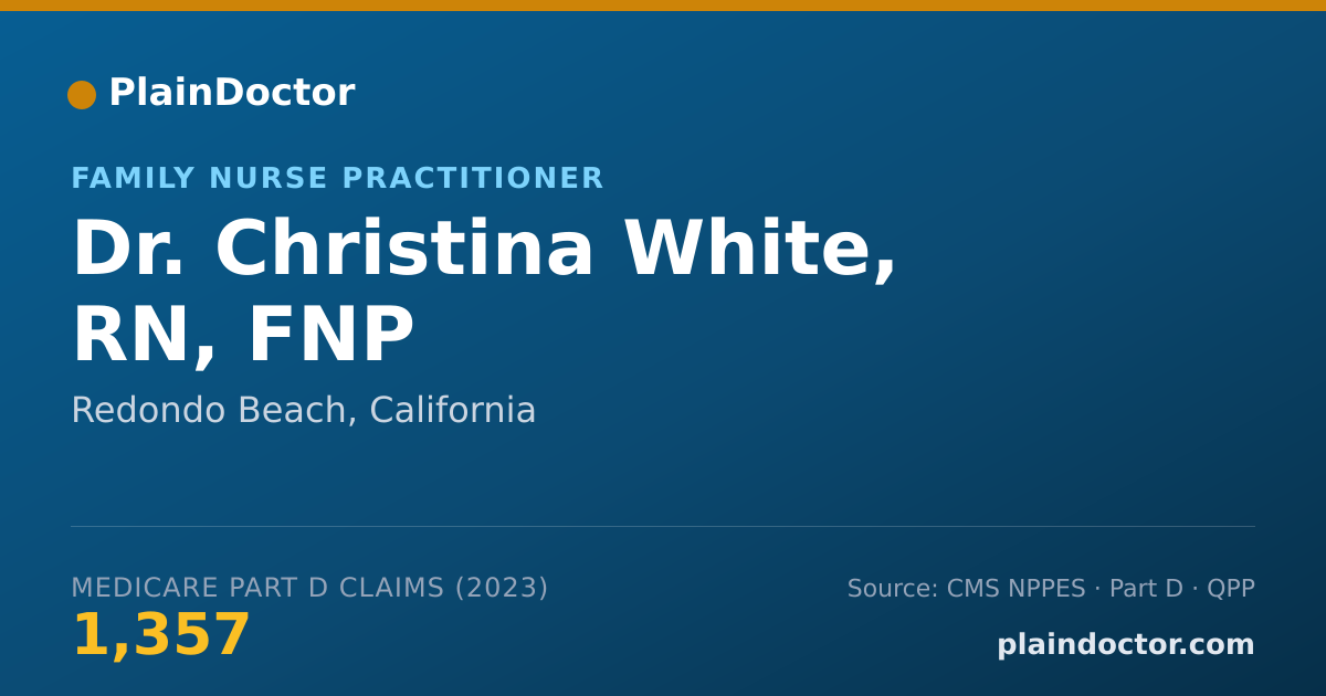 Shareable card for Christina White, RN, FNP - Family Nurse Practitioner, Redondo Beach, CA