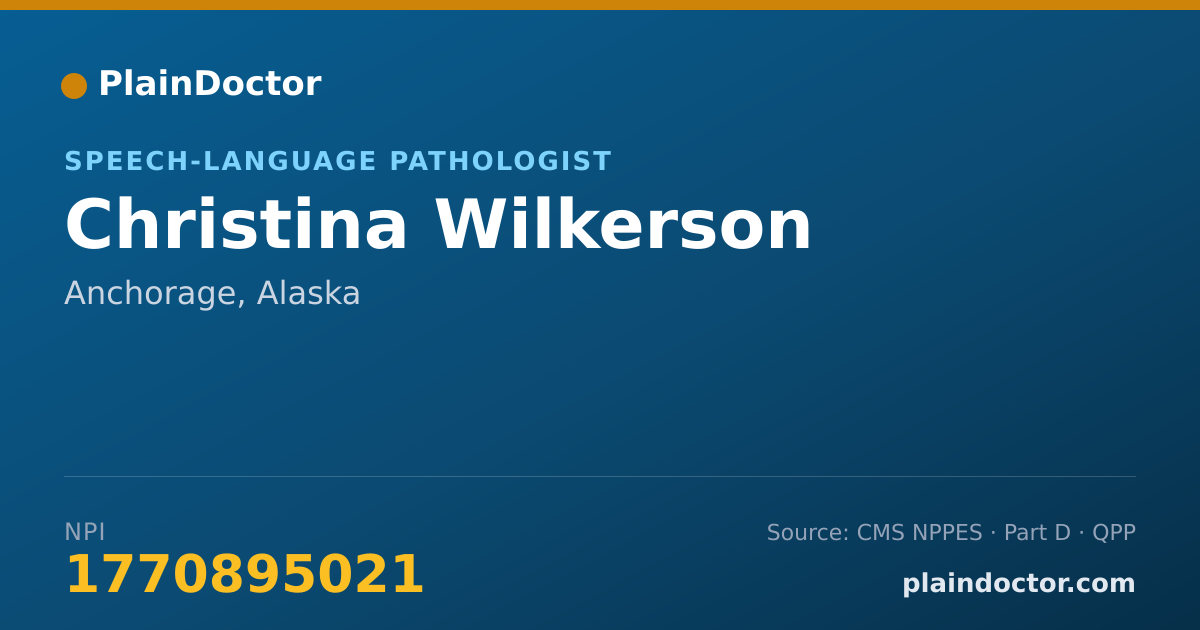 Shareable card for Christina Wilkerson - Speech-Language Pathologist, Anchorage, AK