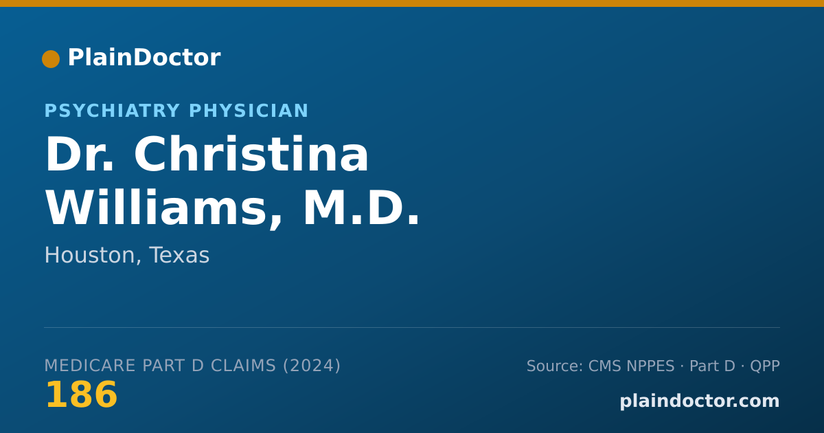 Shareable card for Christina Williams, M.D. - Specialist, Houston, TX