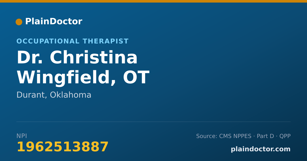 Shareable card for Christina Wingfield, OT - Occupational Therapist, Durant, OK