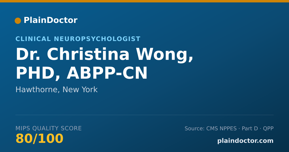Shareable card for Christina Wong, PHD, ABPP-CN - Clinical Neuropsychologist, Hawthorne, NY