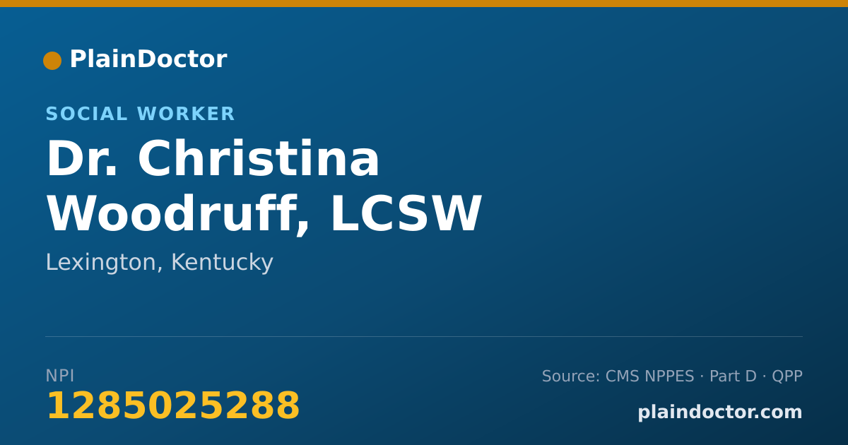 Shareable card for Christina Woodruff, LCSW - Social Worker, Lexington, KY