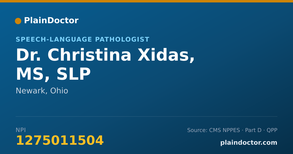 Shareable card for Christina Xidas, MS, SLP - Speech-Language Pathologist, Newark, OH