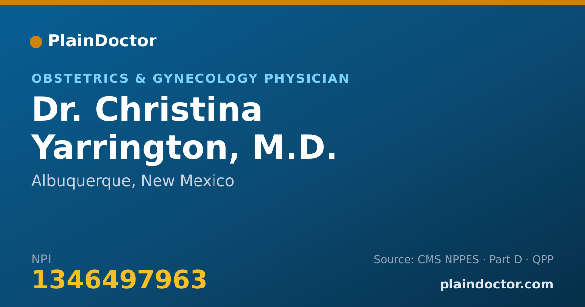 Shareable card for Christina Yarrington, M.D. - Obstetrics & Gynecology Physician, Albuquerque, NM
