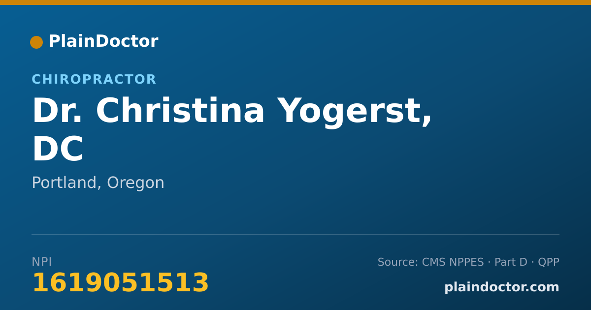 Shareable card for Christina Yogerst, DC - Chiropractor, Portland, OR