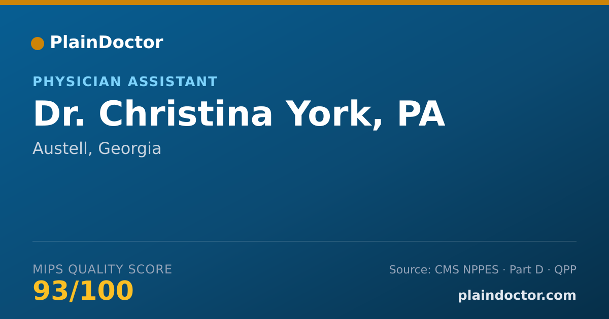 Shareable card for Christina York, PA - Physician Assistant, Austell, GA