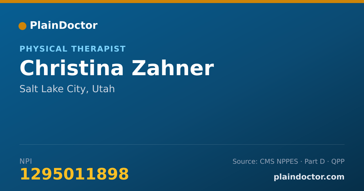 Shareable card for Christina Zahner - Physical Therapist, Salt Lake City, UT